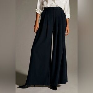 Anthropologie Maeve The Avery Wide-Leg Pleated Trousers Pant Size 10